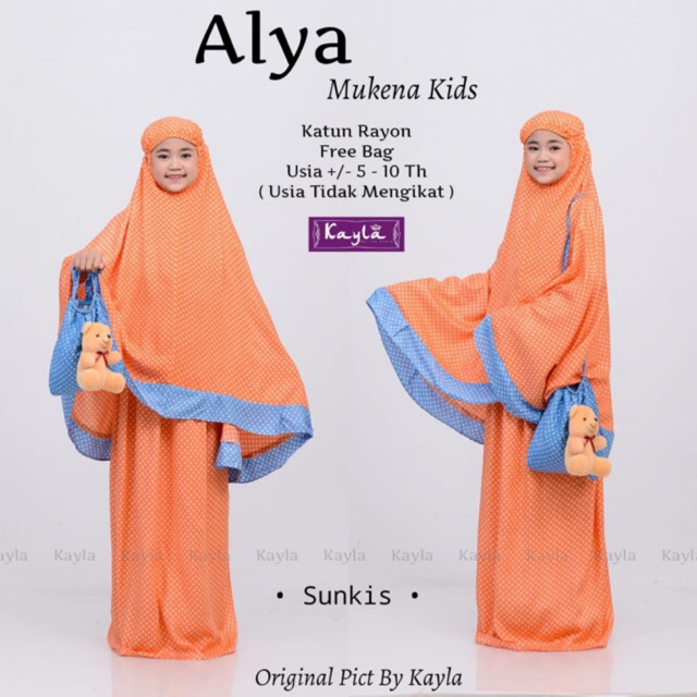 MUKENA KATUN MUKENA ANAK POLKADOT GRATIS TAS BONEKA ALYA MUKENA