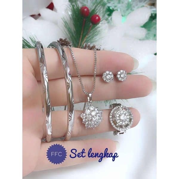 [Xuping] Set bangle xuping silver isi 2 gelang bangle isi 2 silver mengkilat mewah xuping 180821