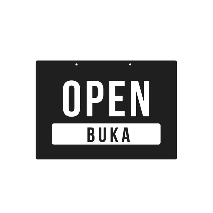 

OPEN CLOSED SIGN ACRYLIC PRINTED / SIGN BUKA TUTUP / LABEL OPEN CLOSED Elegan