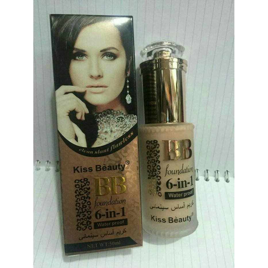 Unik PROMO CANTIK   Kiss Beauty BB Liquid Foundation Cair 6  in 1 Botol Kac Diskon
