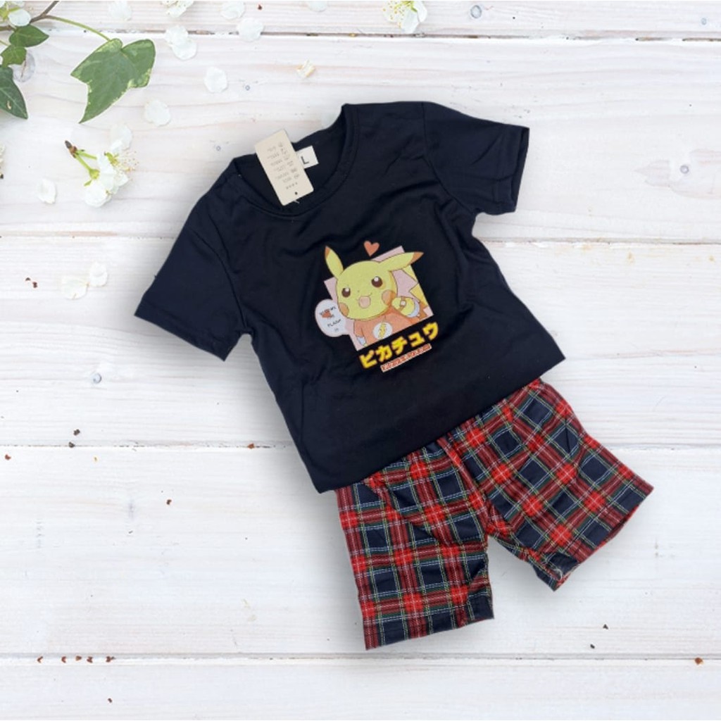 KAOS ANAK BAJU ANAK COWOK CEWEK CASUAL POKEMON UMUR 1 2 3