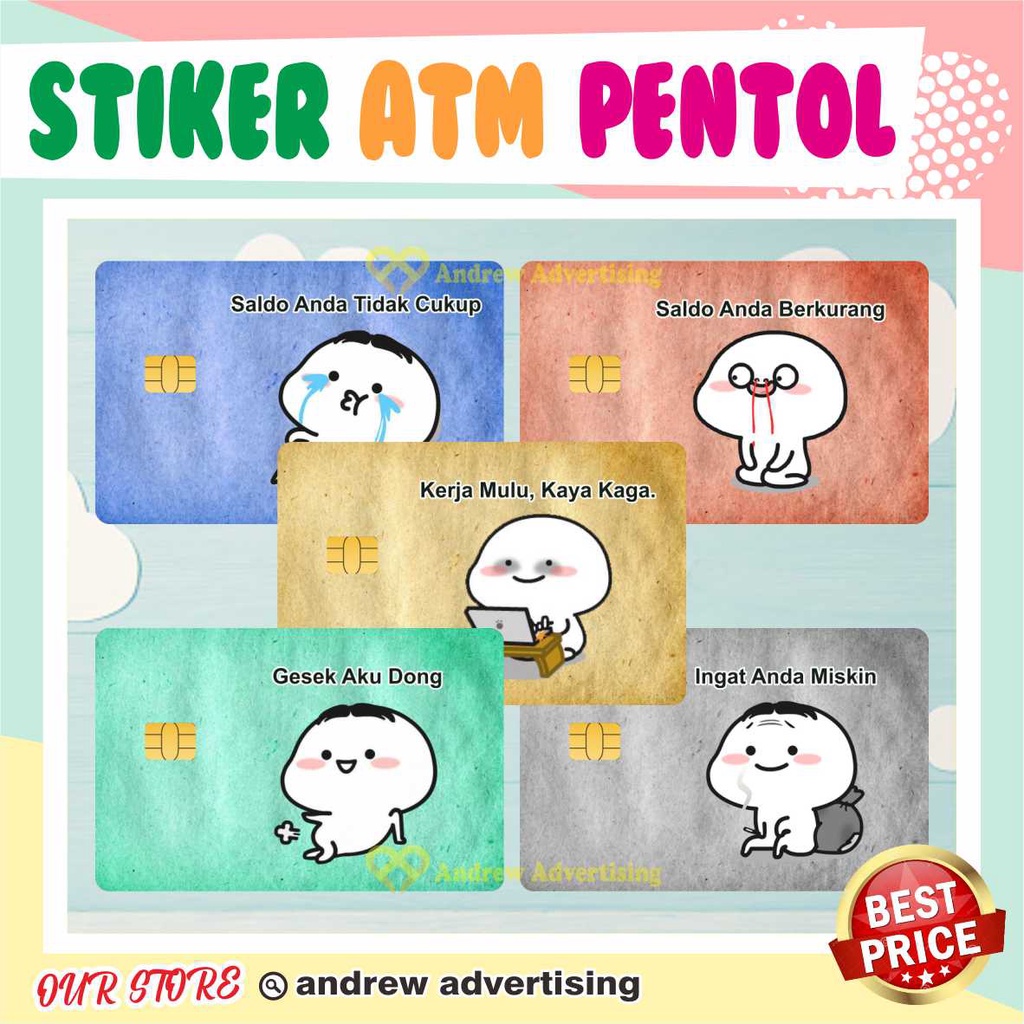 PENTOL QUBY Stiker ATM | Garskin / Stiker Kartu ATM / Debit / Credit / Emoney / Flazz