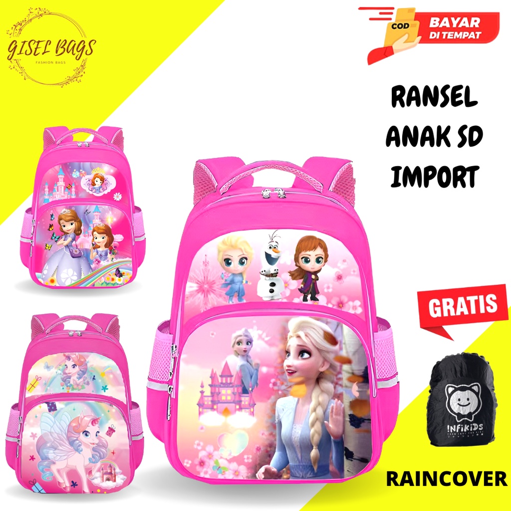 GB-Ransel anak perempuan SD tas ranel anak import tas ransel anak karakter lucu