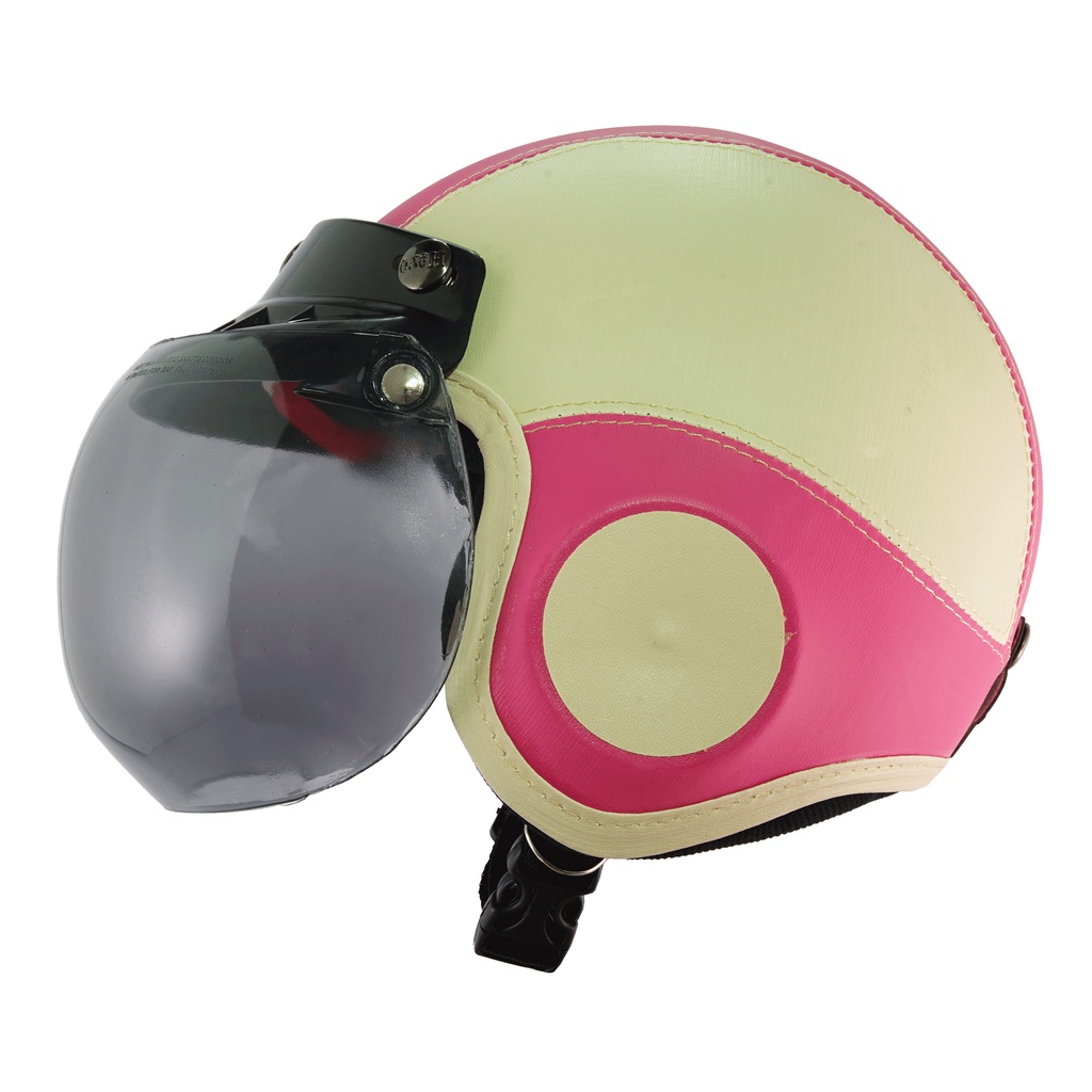 Helm Bogo Retro Anak Untuk Usia 2-6 Tahun Polos - Cream Pink