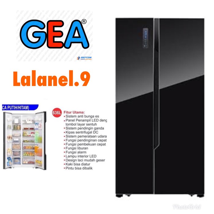KULKAS GEA RC-83WS SIDE BY SIDE 636 LITER RESMI RC83WS