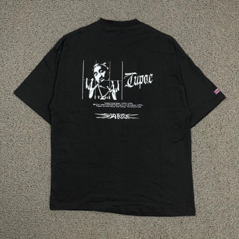 TSHIRT KAOS PRIA TOXIC1805 TUPAC BLACK VINTAGE PREMIUM AUTHENTIC