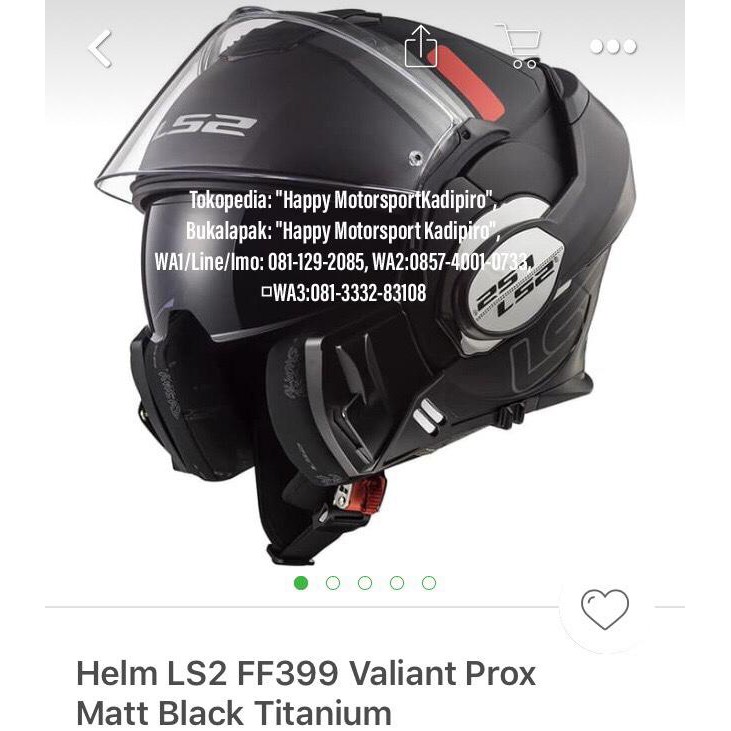 HELM MODULAR LS2 ORIGINAL FRANCE FF399 VALIANT PROX MATT BLACKTITANIUM