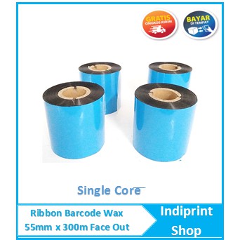 55mm x 300m  BARCODE RIBBON WAX (Face Out) TODAYTEC Thermal Transfer Ribbon