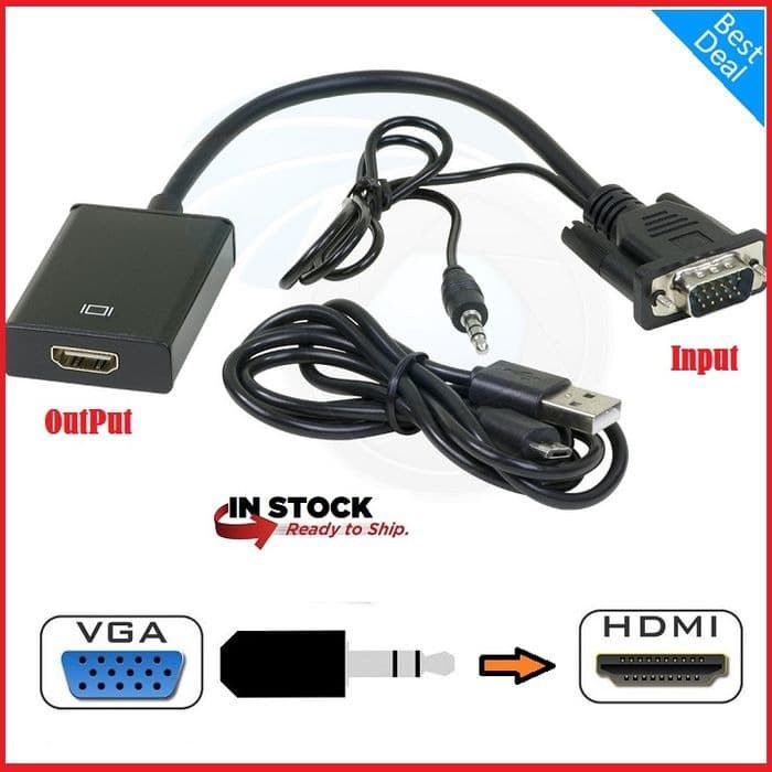 Thumbnail Thumbnail Power Merchant CONVERTER KABEL VGA MALE TO HDMI