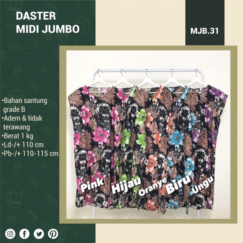 Daster Midi Jumbo Balinese Flower LD 110 MJB31