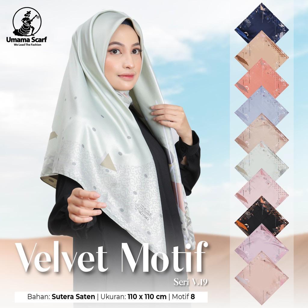 Segiempat Motif Hijab SILK OLIVIA MOTIF UMAMA 110x110 Butter Silk Velvet Motif-V.19 Motif 8