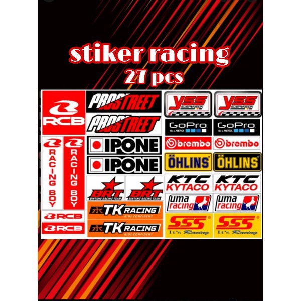 stiker racing 1pack paket stiker racing rcb brt racing hell