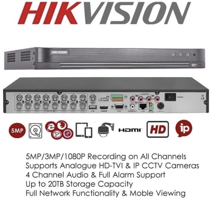 DVR 16CHANEL HIKVISION DS-7216HQHI-KE/1 +HDD 1TB