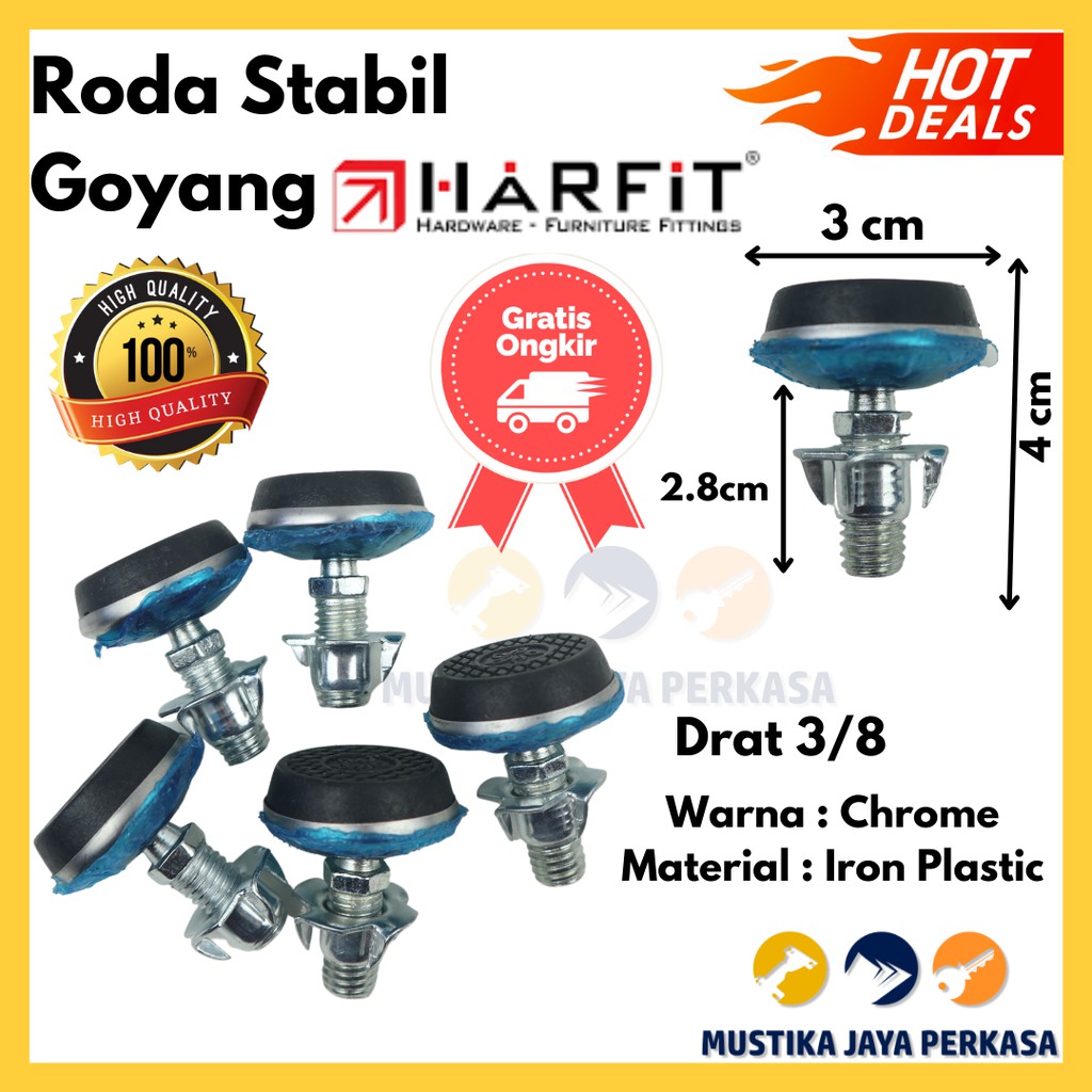 Roda Stabil Goyang Kaki Stabil Kursi Adjustable Besi Kokoh