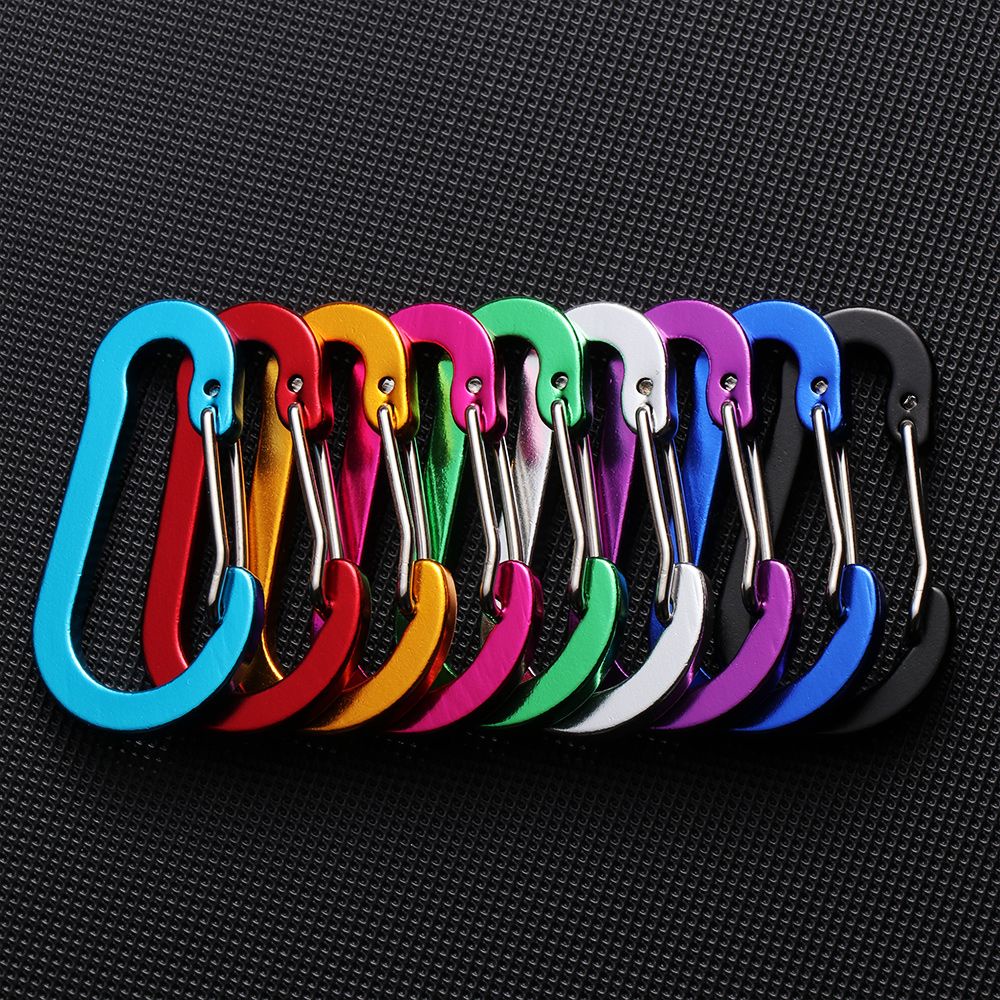 REBUY Durable Carabiner Camping Spring Buckle Keychain Hook 5Pcs S-shape Aluminium Alloy Outdoor Fishing Snap Clip/Multicolor