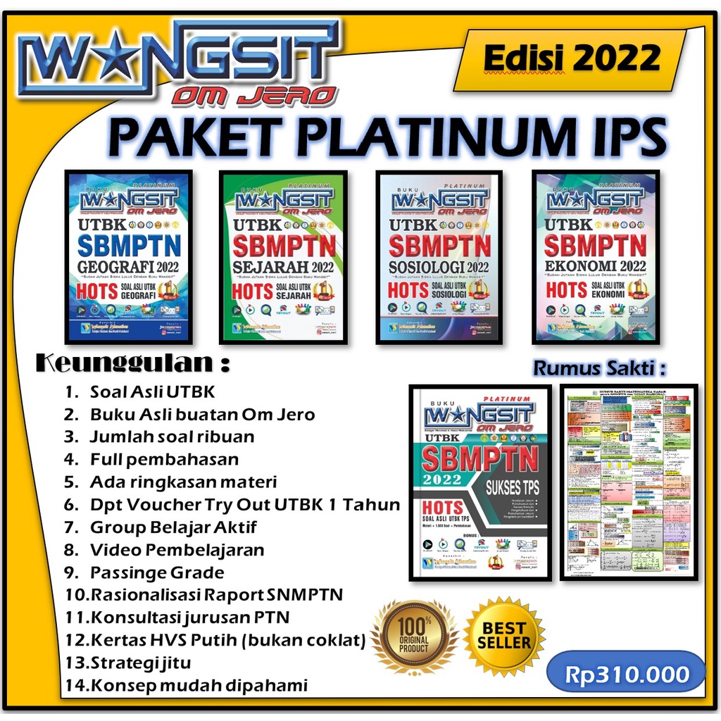 [PLATINUM IPS] Buku Wangsit Om JERO UTBK SBMPTN 2022 + 1