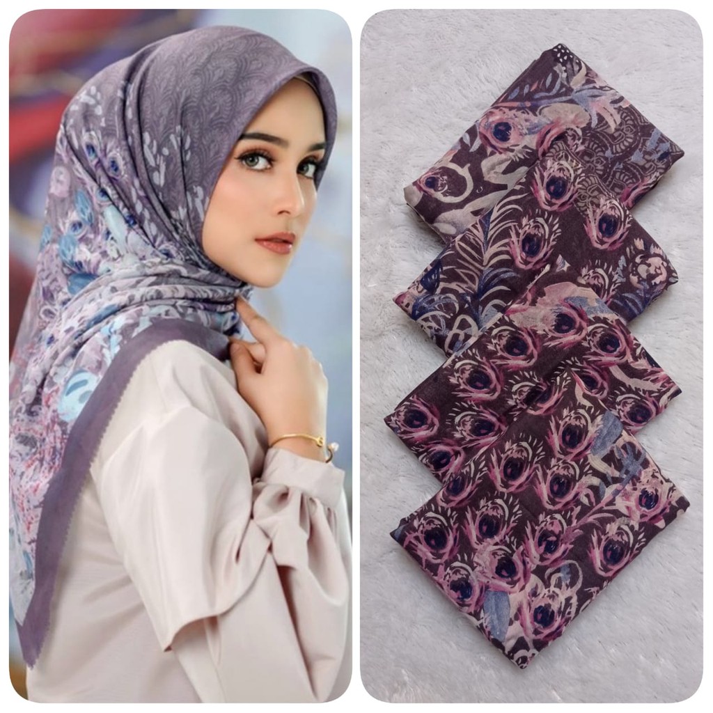 HIJAB VOAL LOOKLIKE BUTTONSCARVES THE EDERRA SERIES WARNA ABU TUA