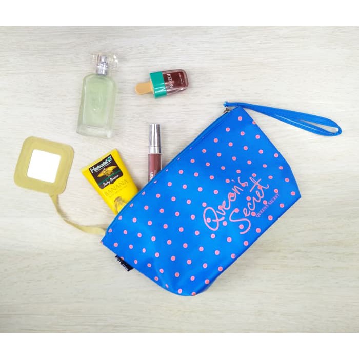 Pouch Cosmetik Queen Cermin Travel Organizer Pouch