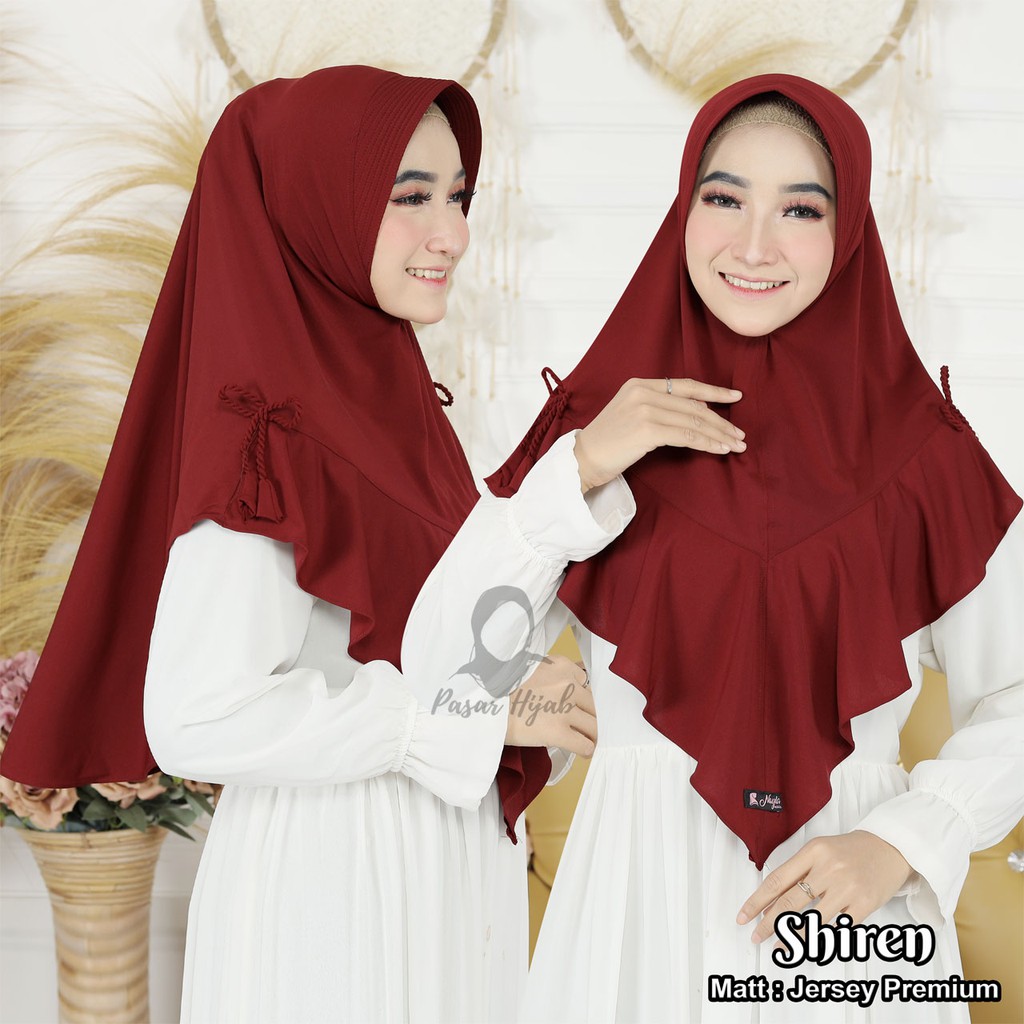 Jilbab Instan Pita Kepang Shiren Hijab Instan Jersey Premium Kerudung Bergo Pasar Hija'b
