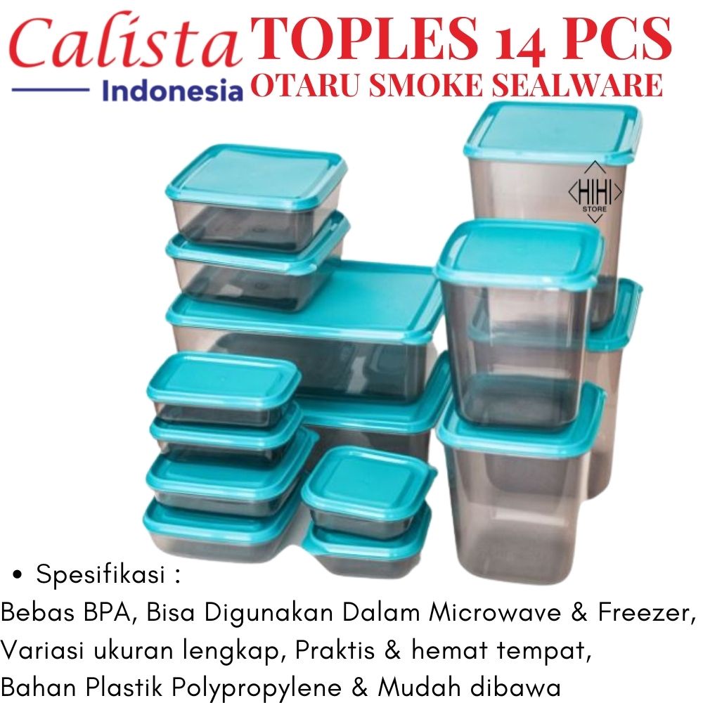 TOPLES CALISTA 14PCS / CALISTA OTARU SMOKE SEALWARE 7G TOPLES PLASTIK SET ISI 14 PCS / TEMPAT MAKANAN CALISTA / WADAH PLASTIK SET / TOPLES KUE