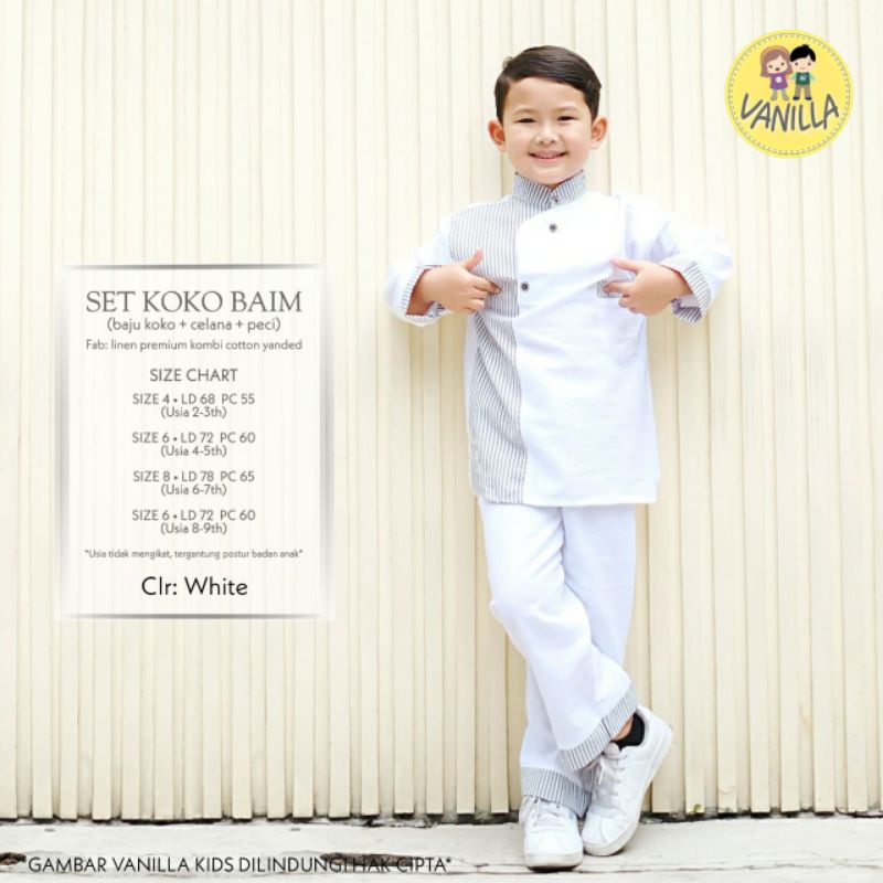 koko anak putih baju koko anak putih koko putih koko lebaran baju muslim anak cowo