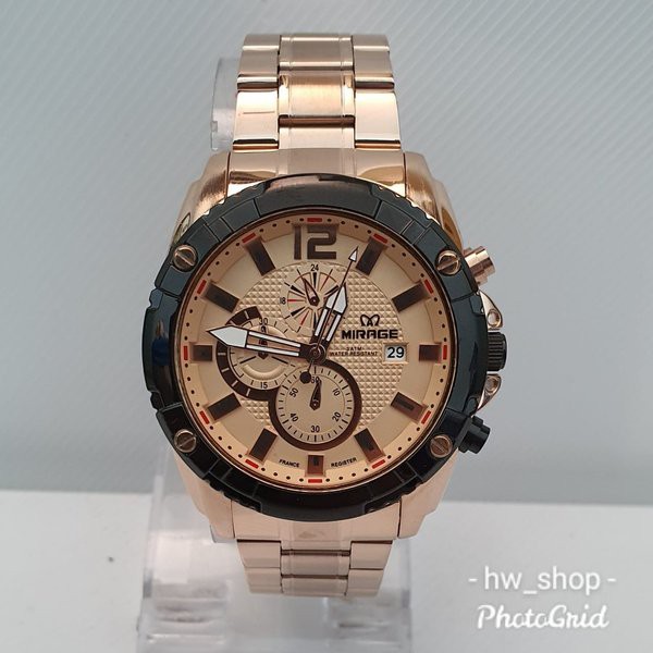 Jam Tangan Pria Mirage Original 8714 Rosegold Bergaransi Tahan Air