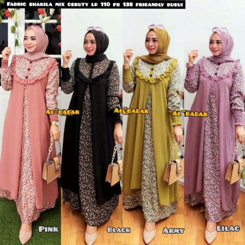[BISA COD] GAMIS OUTER MOTIF SHAKILA IMPORT MIX CERUTY BABY DOLL GAMIS SHAKILA TERBARU