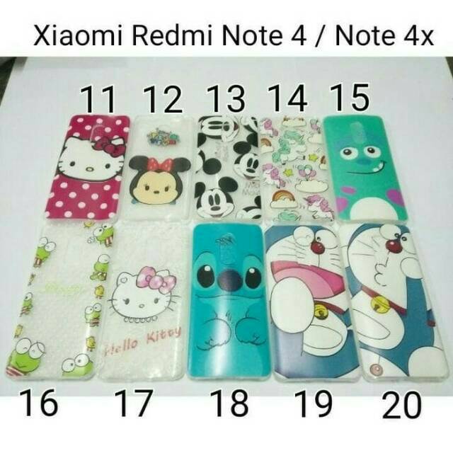 Case Ultrathin Karakter For Xiaomi Redmi Note 4 / Softcase Redmi Note 4