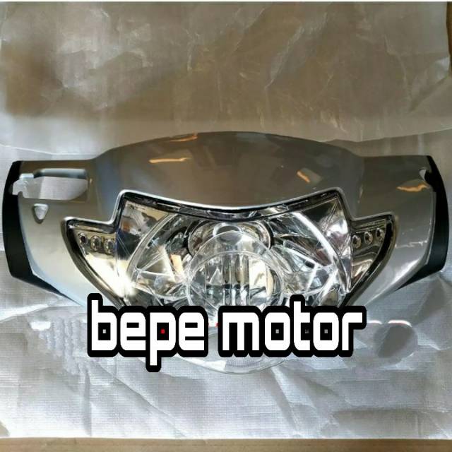 Batok depan Honda Supra x 125 lama tahun 2005-2007 silver plus lampu depan