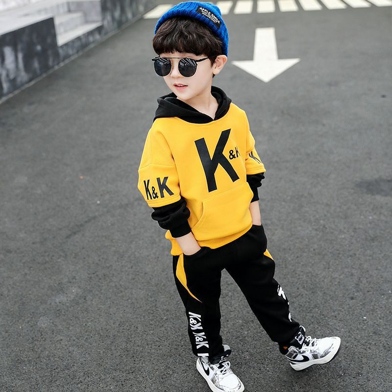 Setelan Anak Laki Laki PREMIUM Hoodie Korean K&amp;K Yellow