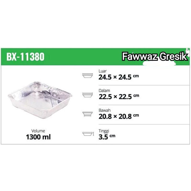 ALUMINIUM TRAY BX-11380 - WADAH ALUMINUM FOIL TRAY BX 11380 @5 Pcs