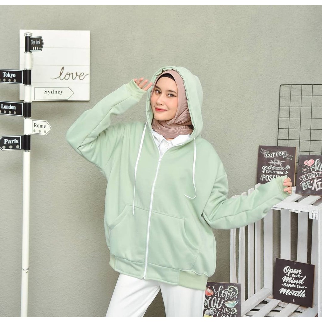 jaket hoodie big size XXL | zipper hoodie xxl oversize pria dan wanita