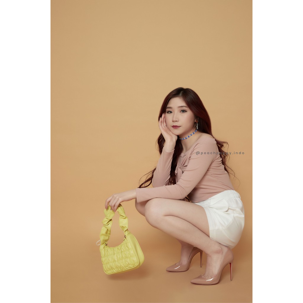Peach Poppy Alana Top - Atasan Wanita Rajut Model Sabrina