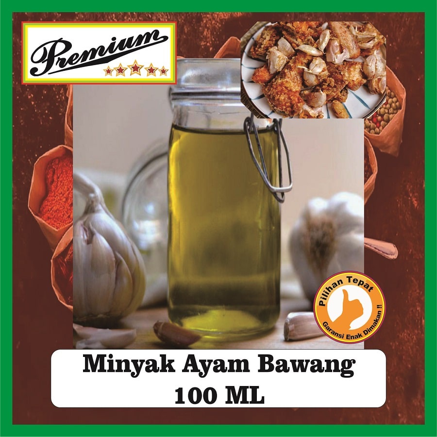 

MINYAK AYAM BAWANG Premium Gurih Wangi Halal Asli Banyak Manfaat & Kegunaan untuk Masakan dan juga Mie Ayam Bawang Putih Nasi Goreng Bakso Cairan Garlic Chicken Oil Essen Flavor Essence Flavour Ekstrak