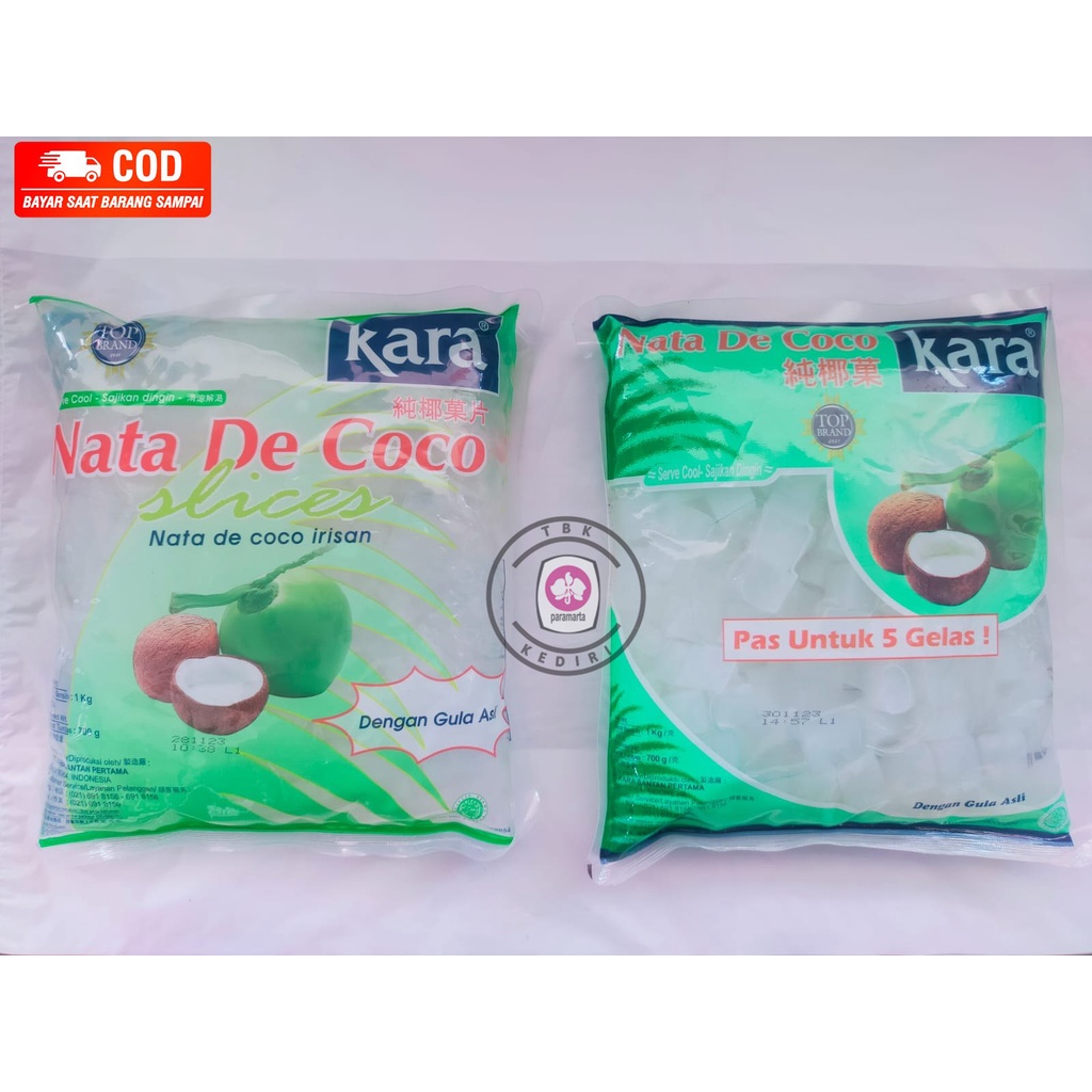 

Kara Nata de Coco Sari Kelapa 1 kg Natadecoco 1kg Dengan Gula Asli Slices Slice Cube