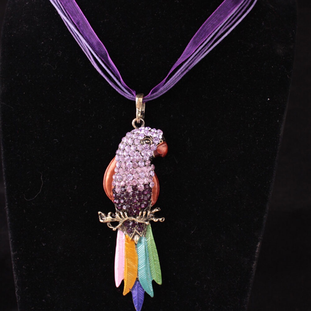 Hu Hu Hu Hu Hu Alat Bantu Pasang Kacamata♡ Kalung Statement Liontin Desain Burung Beobuluberlian Imitasi Warna Warni Gaya Boho Untuk Wanita