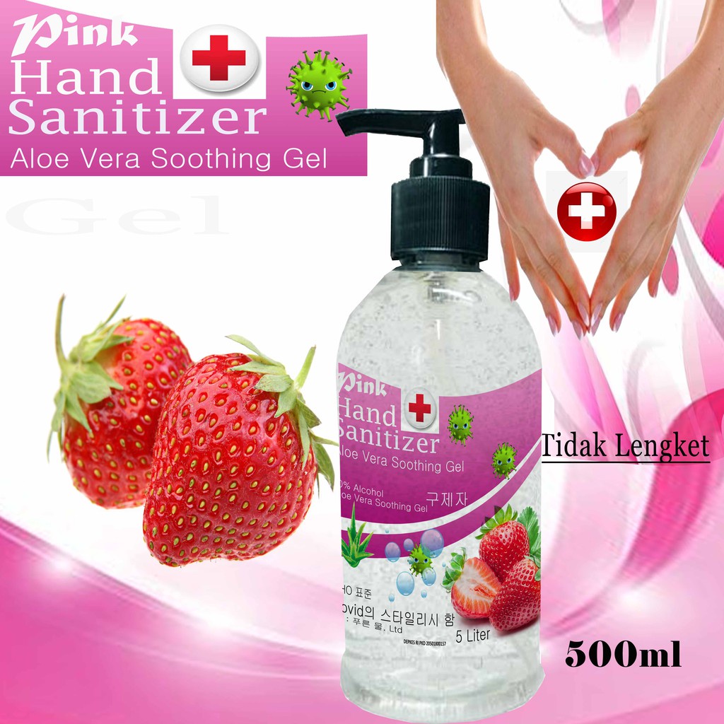 Hand Sanitizer  500ml dan  Liter refil isi ulang hand sanitizer gel curah literan wangi stroberi sudah ada izin edar resmi by Oke sabun suplayer