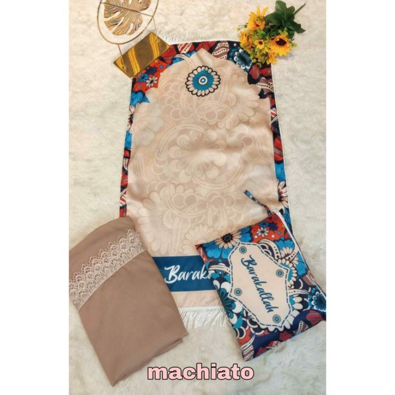 MUKENA KHADIJAH 2 IN ONE FREE POUCH CANTIK DAN SEJADAH TRAVELING