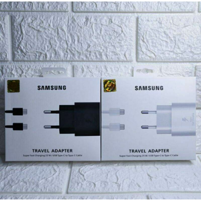 Charger Samsung NOTE 10 A70 A80 A50S S8 S9 S10 25Watt Super Fast Charging Type-C Original Packing Travel Adapter