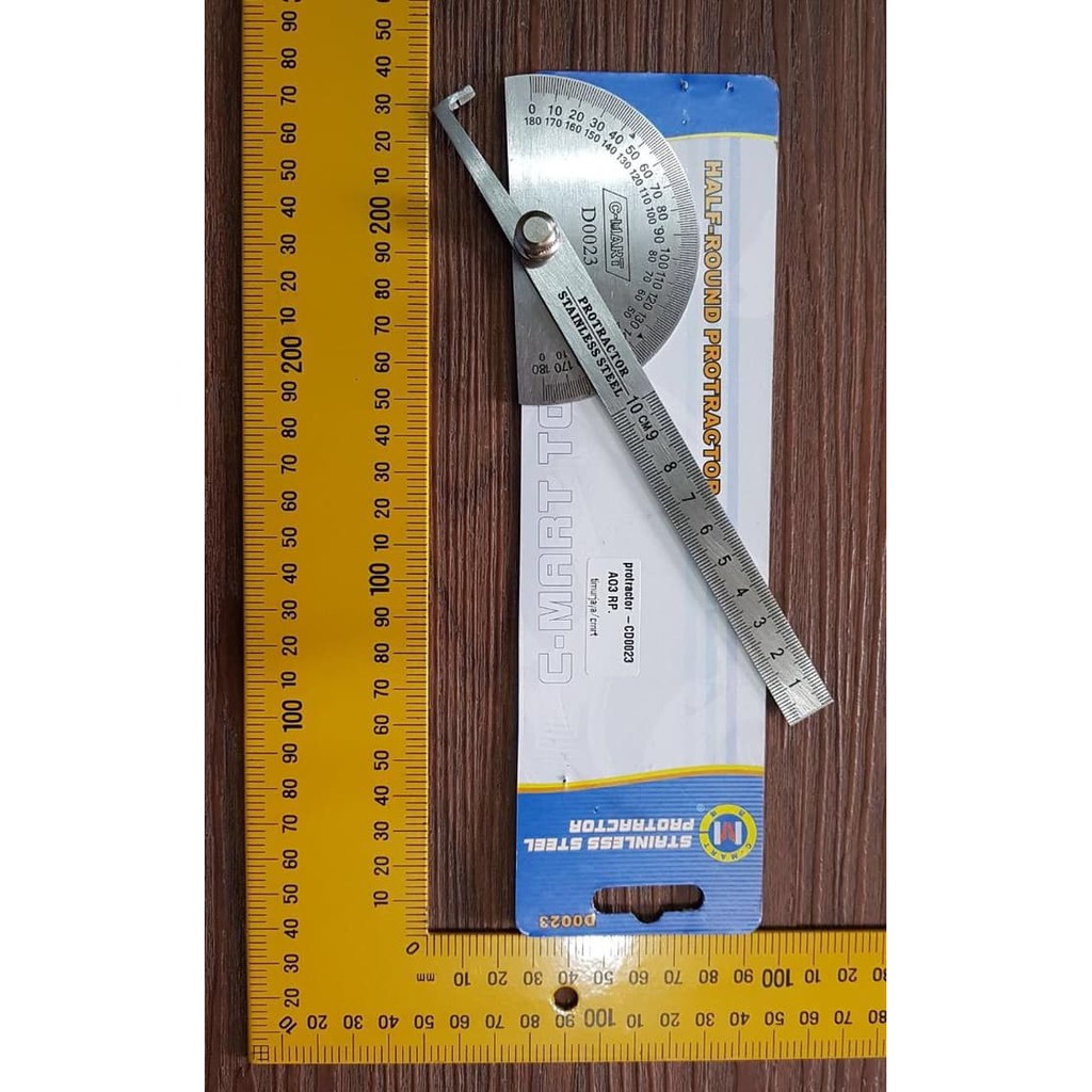 

Dijual Penggaris Protractor Stainless Busur Derajat 10 cm half Round CMART Diskon