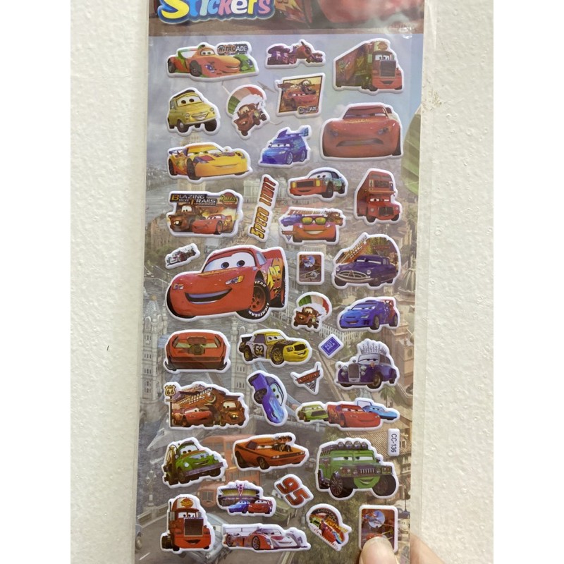 Sticker karakter pooh frozen boy girl music princess avenger 3D glitter-Cars