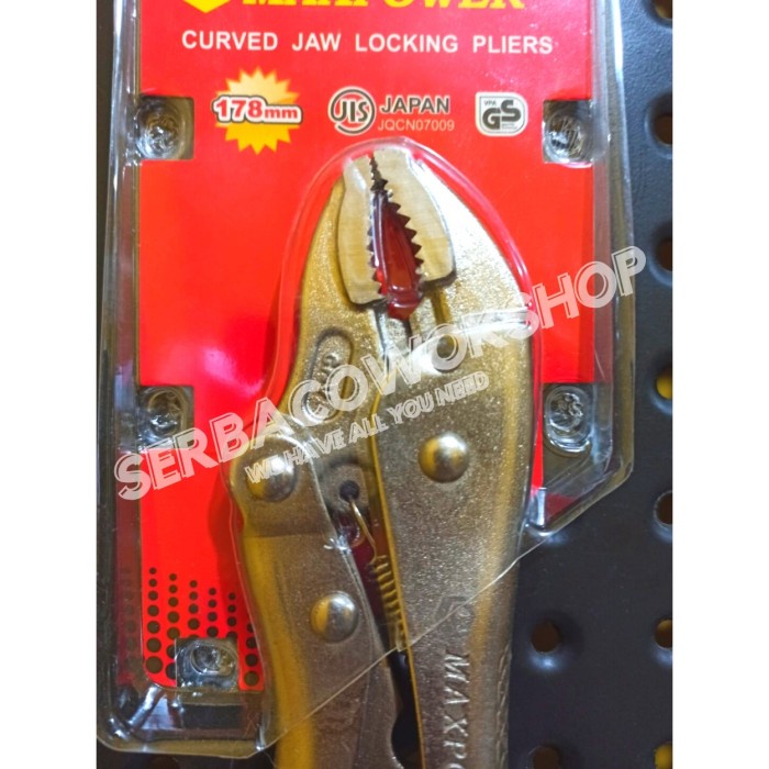 Maxpower Tang Buaya Jepit Chrome Bengkok 7 Inch Locking Pliers Curve