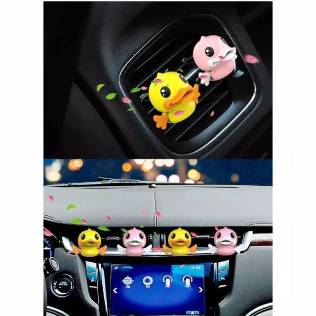 Dashboard Pajangan Parfum Mobil AC Kartun Bebek -Vehicle Duck Ointment-Pengharum Mobil Bebek