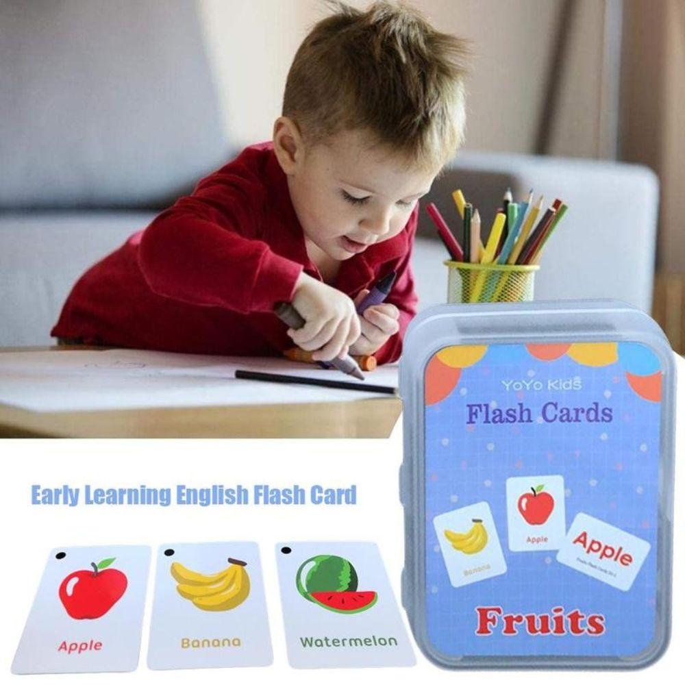 Mxbeauty Flash Card Anak Tk Alfabet Belajar Inggris Belajar Dini Makanan Mainan Edukasi