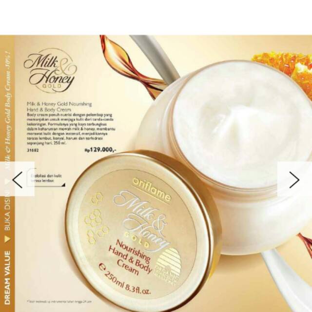 milk & honey body cream oriflame