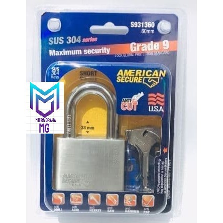 Cuci Gudang American Secure Gembok Anti Maling 60mm Short Termurah -60 Mm Pendek Mgj 53k3DwdsnpWaNXG