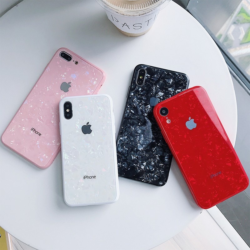 High Quality Shell Pattern Case Iphone 6 6s 7 8 Plus Glass