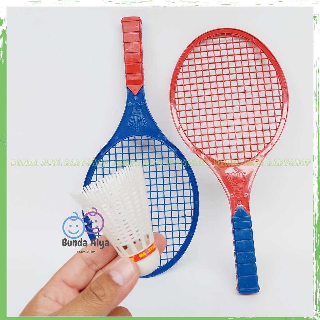 Mainan Anak Raket Badminton Mainan Olahraga RAKET BADMINTON MURAH - Mainan Anak Set Raket Mini Anak Badminton Mini - Mainan Bulu Tangkis Isi 2 Raket 1 Kock - Mainan Raket Mini SNI