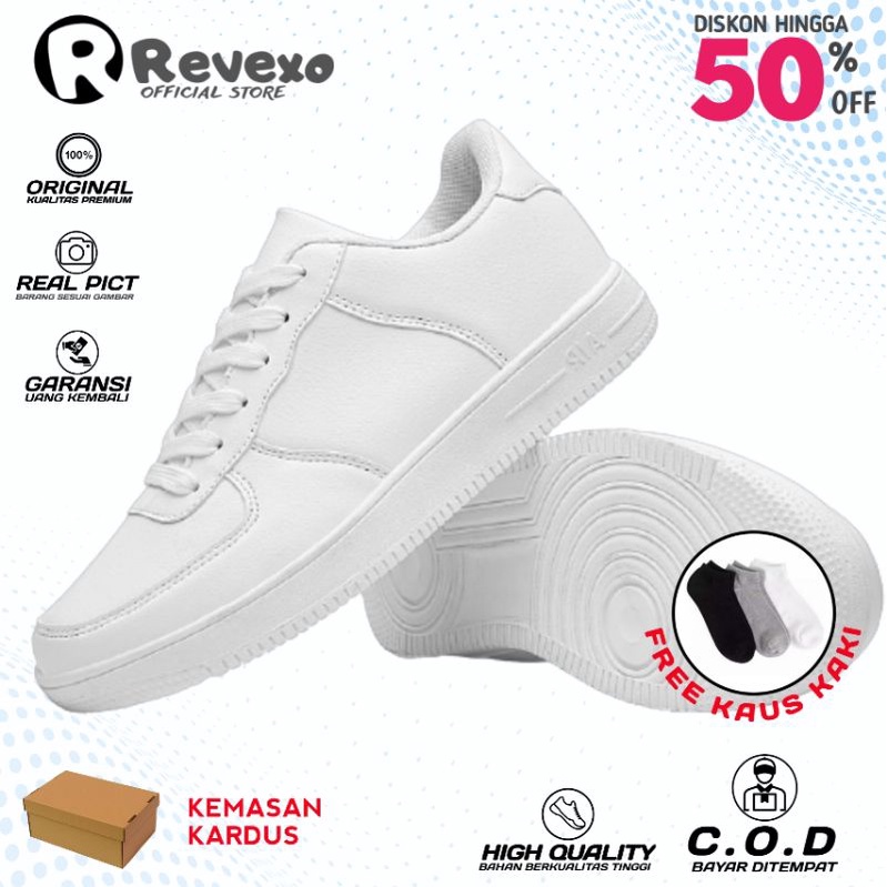 Sepatu ZANDERS Sneakers Putih Polos Pria Import Spatu kets Olahraga Lari Jogging Sport Running Cowok