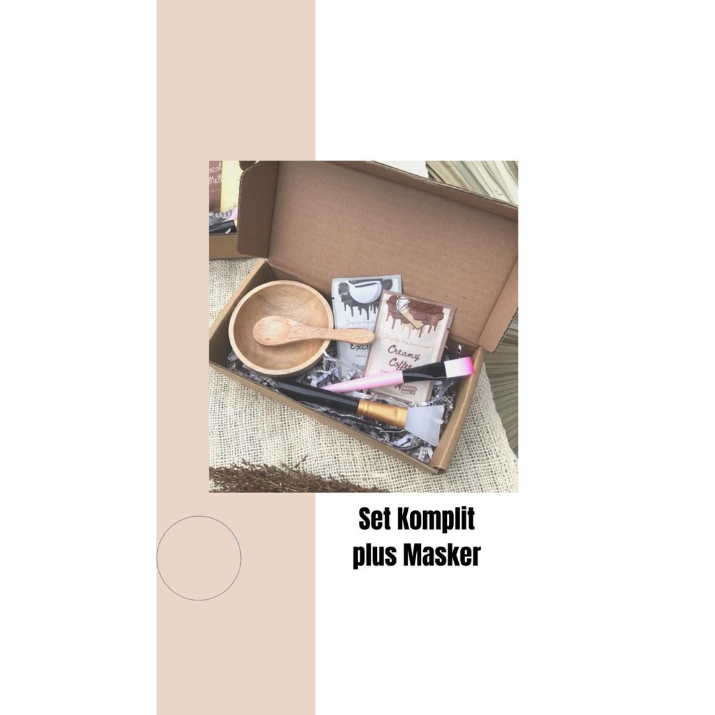 Hampers Mangkok Masker Kayu, Hadiah Ulang tahun, Hadiah Wisuda, Hadiah Nikahan, Set Mangkok Masker